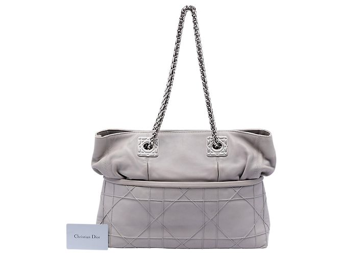 Dior Graue Lammleder Cannage Granville Kettentasche Braun - Ansicht 8