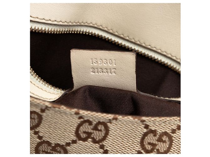 Borsa a spalla Horsebit in tela GG beige Gucci - vista 6