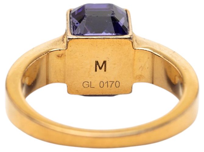 Louis Vuitton Gold Plated Crystal Gamble Cocktail Ring Golden - Ansicht 4