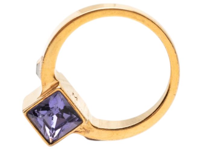 Louis Vuitton Gold Plated Crystal Gamble Cocktail Ring Golden - Ansicht 5
