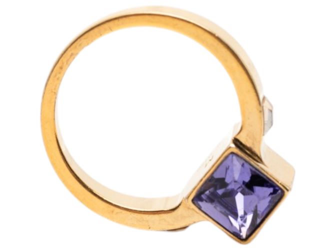 Louis Vuitton Gold Plated Crystal Gamble Cocktail Ring Golden - Ansicht 6