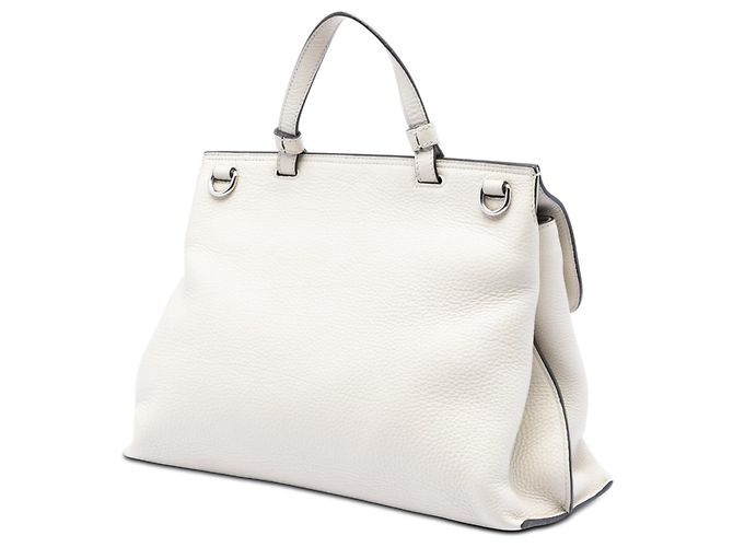 Bamboo Borsa quotidiana media in pelle bianca con bambù Gucci Bianco - vista 2