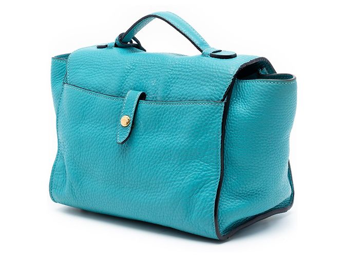 Borsa a tracolla Sound Lock in Vitello Daino blu di Prada Turchese - vista 2