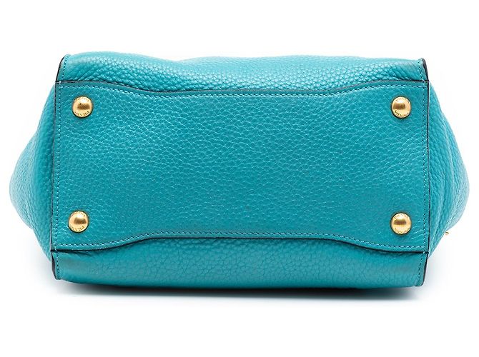 Borsa a tracolla Sound Lock in Vitello Daino blu di Prada Turchese - vista 3
