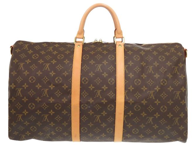 Louis Vuitton Keepall Bandoulière 55 Monogram Marrone - vista 2
