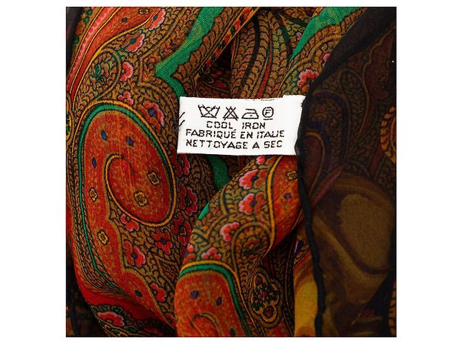 Bufanda de seda con cadena paisley marrón Chanel Castaño - vista 3
