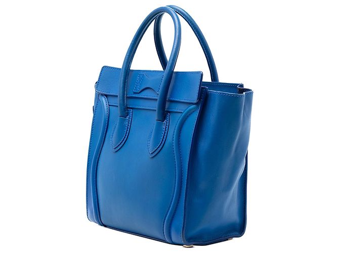Luggage Céline Bolsa de viagem Celine em couro de bezerro micro liso azul - vista 2