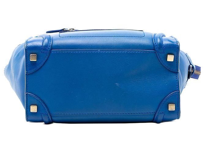 Luggage Céline Bolsa de viagem Celine em couro de bezerro micro liso azul - vista 3