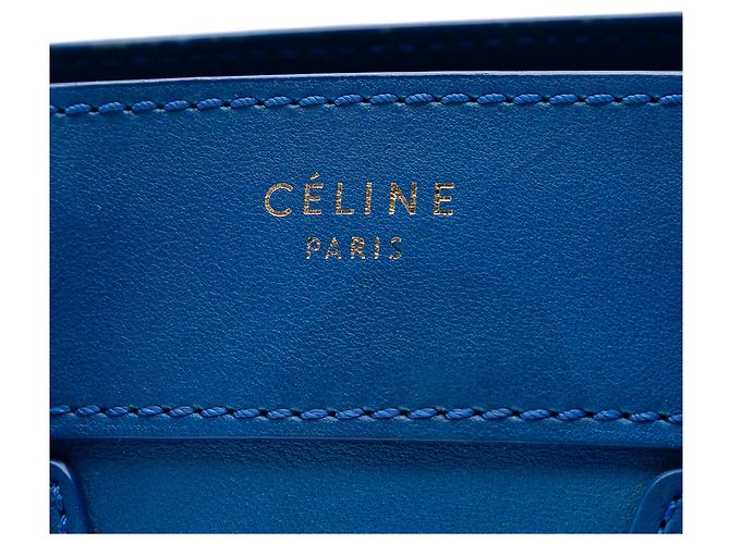 Luggage Céline Bolsa de viagem Celine em couro de bezerro micro liso azul - vista 5