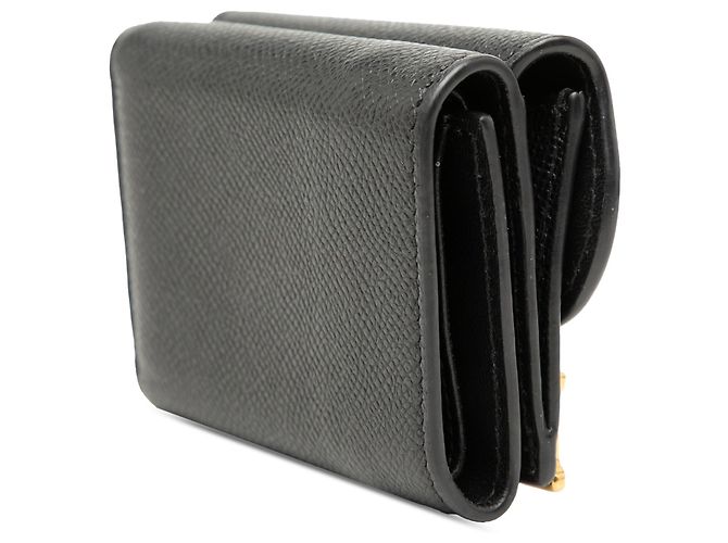 Saddle Billetera trifold de piel de ternera granulada negra Dior Negro - vista 2