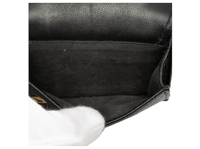 Saddle Billetera trifold de piel de ternera granulada negra Dior Negro - vista 4