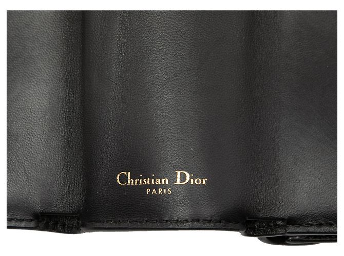 Saddle Billetera trifold de piel de ternera granulada negra Dior Negro - vista 5