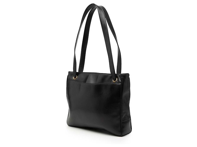 Borsa tote con logo CC borchiato in pelle di agnello nera Chanel Nero - vista 2