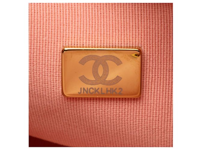 Chanel Mini Flap in Velluto Trapuntato Rosa con Doppio Telaio - vista 6