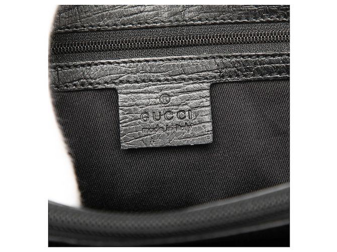 Bamboo Gucci Schwarze GG Canvas Bambus Tote - Ansicht 5