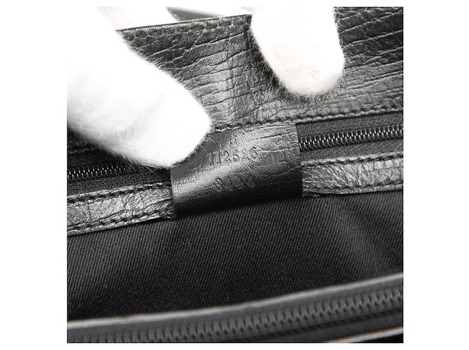 Bamboo Gucci Schwarze GG Canvas Bambus Tote - Ansicht 6