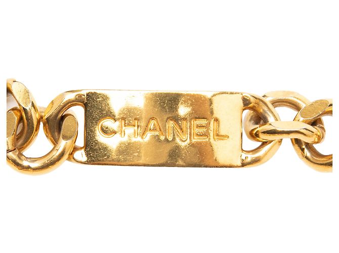 Kette mit goldplattiertem Logo-Schild von Chanel Golden - Ansicht 2