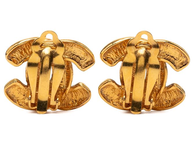 Orecchini a clip in oro placcato oro trapuntato CC di Chanel D'oro - vista 2