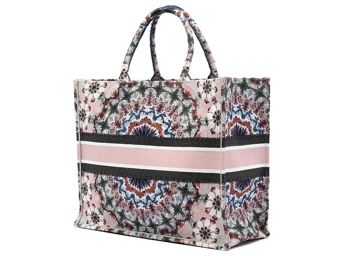 Book Tote Dior Grande Borsa in Tela Ricamata KaleiDiorscopic Rosa - vista 2