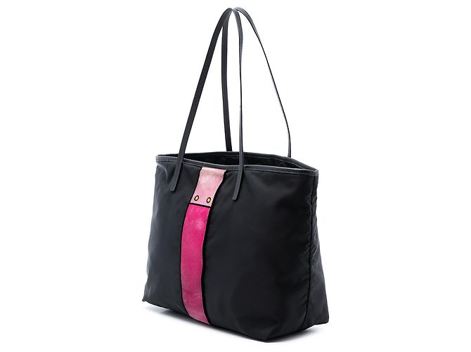 Borsa Prada in Tessuto Velluto Nero con Ricamo Trompe L'oeil - vista 2