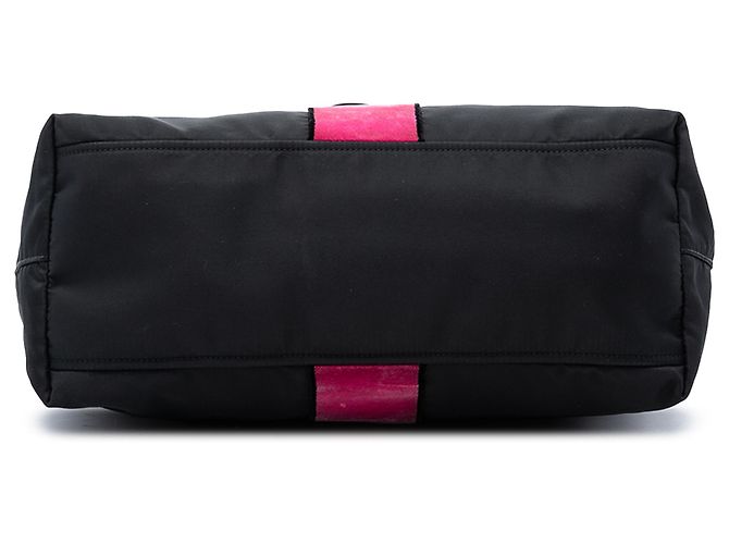 Borsa Prada in Tessuto Velluto Nero con Ricamo Trompe L'oeil - vista 3