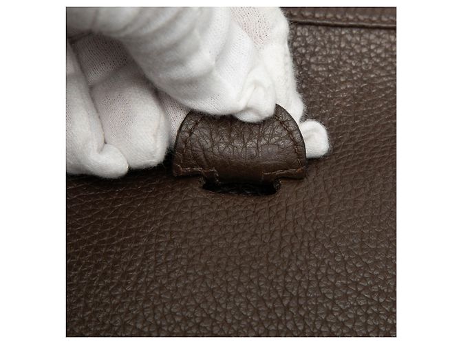 Hermès Evelyne I PM in pelle Clemence marrone Marrone scuro - vista 6