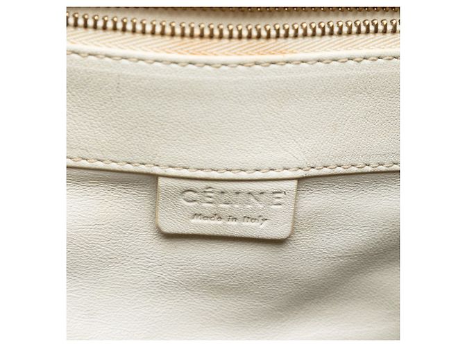 Céline Borsa tote verticale bicolore in pelle bianca Celine - vista 5