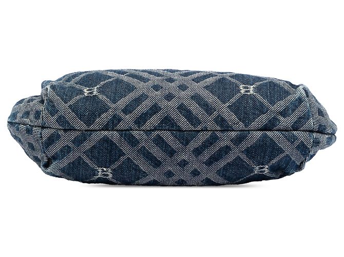 Burberry Denim-Handtasche mit blauem Nova-Check-Muster Dunkelblau - Ansicht 3