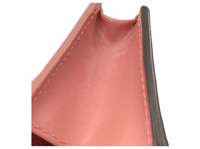 Cartera de cuero bi-fold Vara Ribbon de Salvatore Ferragamo Castaño Rosa - vista 11