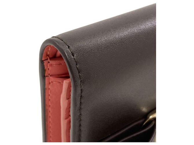Cartera de cuero bi-fold Vara Ribbon de Salvatore Ferragamo Castaño Rosa - vista 20