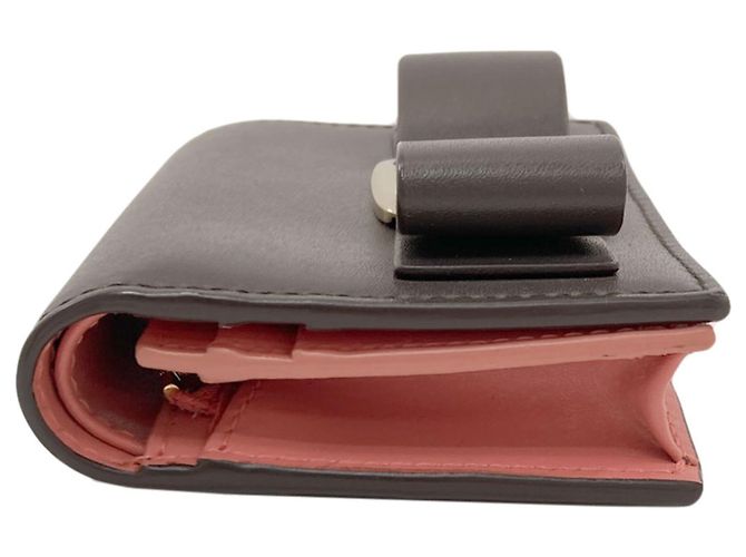 Cartera de cuero bi-fold Vara Ribbon de Salvatore Ferragamo Castaño Rosa - vista 3