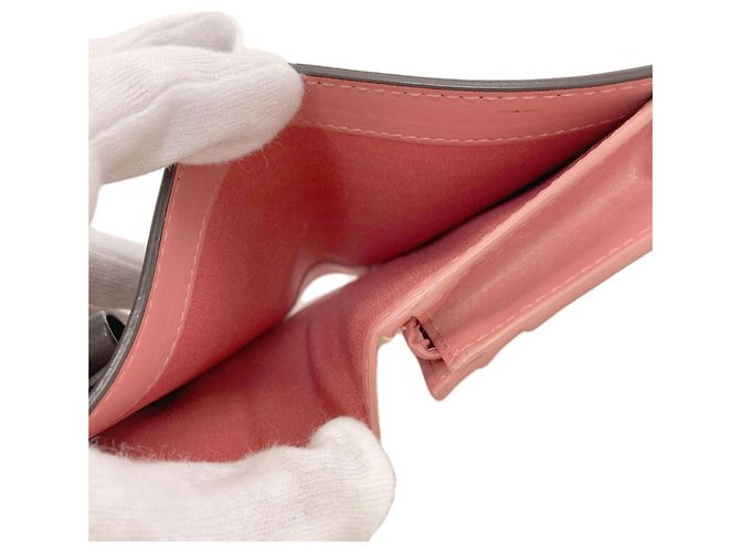 Cartera de cuero bi-fold Vara Ribbon de Salvatore Ferragamo Castaño Rosa - vista 5
