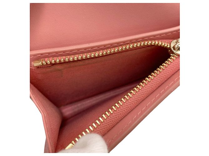 Cartera de cuero bi-fold Vara Ribbon de Salvatore Ferragamo Castaño Rosa - vista 6