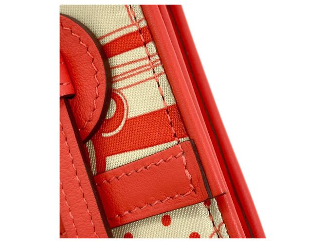 Hermès Hermes Avec Soie Bi-Fold Geldbörse Rot Beige - Ansicht 11