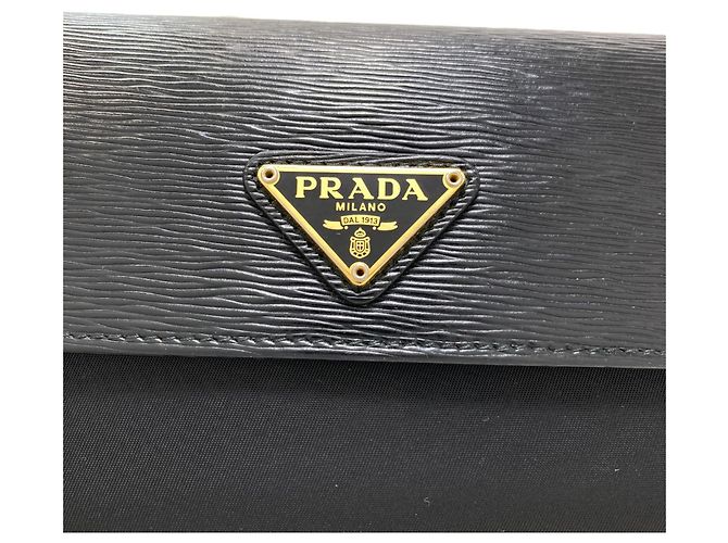 Prada Triangle Long Wallet Black - view 10