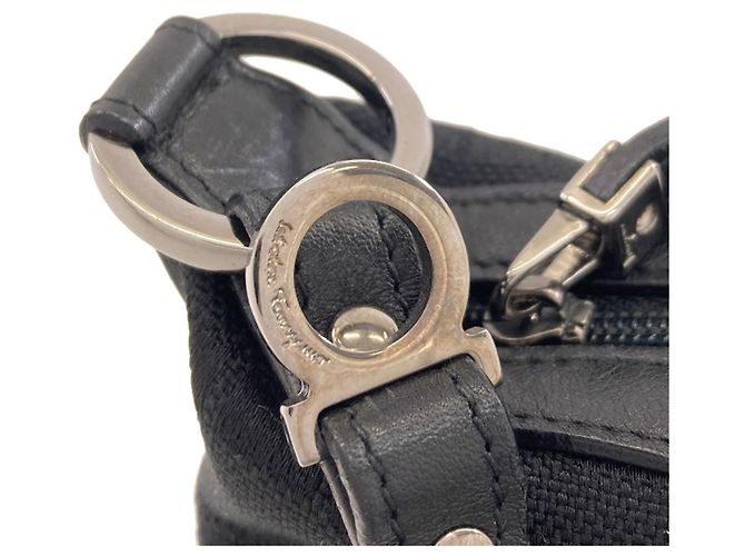 Borsa in tela Gancini Salvatore Ferragamo Nero - vista 14