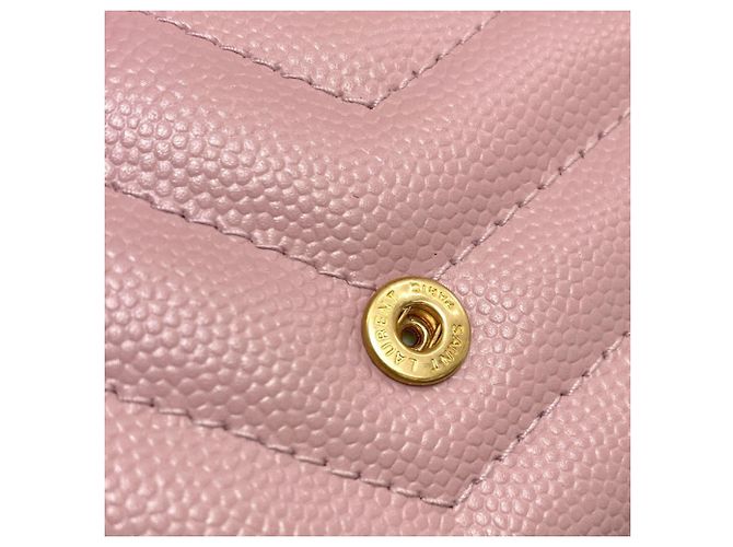 Billetera compacta V-Stitch Yves Saint Laurent Rosa - vista 14