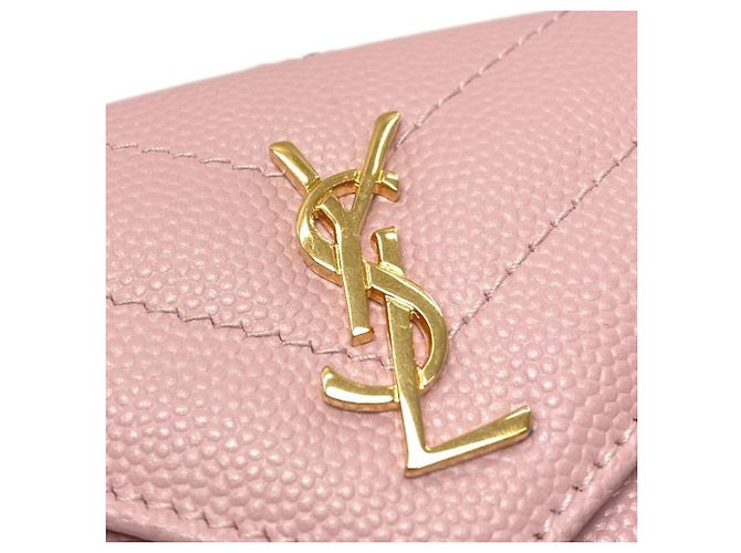 Billetera compacta V-Stitch Yves Saint Laurent Rosa - vista 17