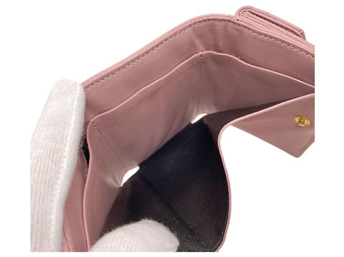 Billetera compacta V-Stitch Yves Saint Laurent Rosa - vista 5