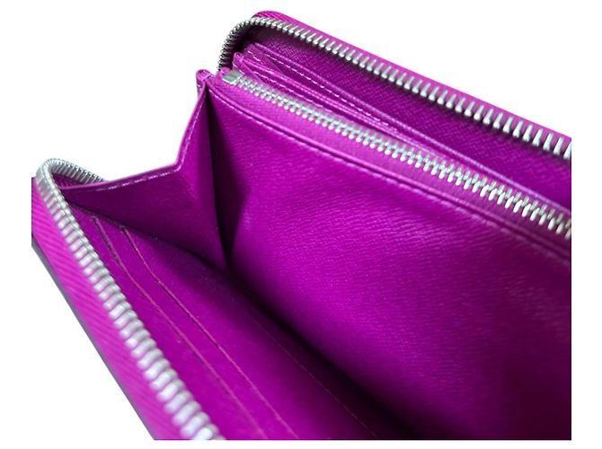 Cartera Zippy de cuero Epi Louis Vuitton Rosa Roja - vista 11