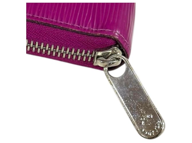 Cartera Zippy de cuero Epi Louis Vuitton Rosa Roja - vista 14