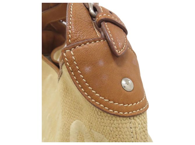 Miu Miu Ein-Schulter-Canvas-Schultertasche Braun - Ansicht 11