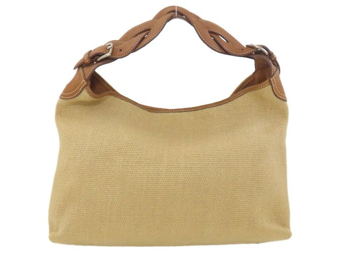Miu Miu Ein-Schulter-Canvas-Schultertasche Braun - Ansicht 2