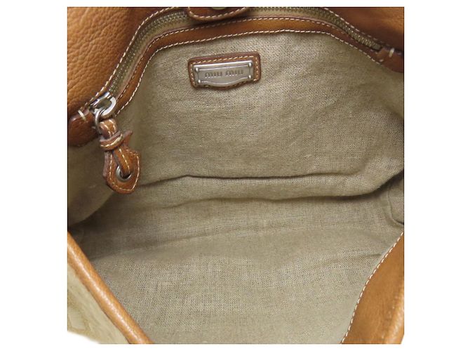 Miu Miu Ein-Schulter-Canvas-Schultertasche Braun - Ansicht 5