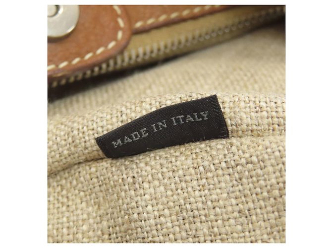 Miu Miu Ein-Schulter-Canvas-Schultertasche Braun - Ansicht 8