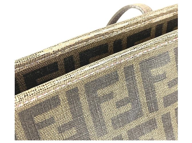 Fendi Cherry Blossom Zucca Logo Schultertasche Braun - Ansicht 10