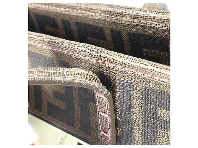 Fendi Cherry Blossom Zucca Logo Schultertasche Braun - Ansicht 13