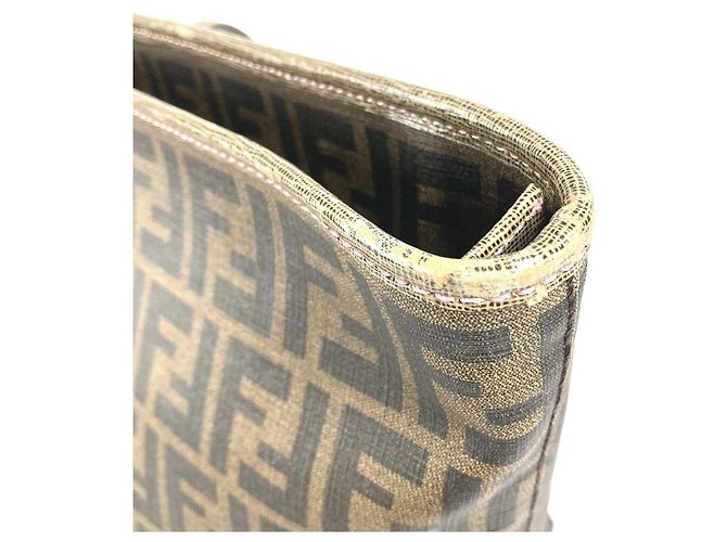 Fendi Cherry Blossom Zucca Logo Schultertasche Braun - Ansicht 14