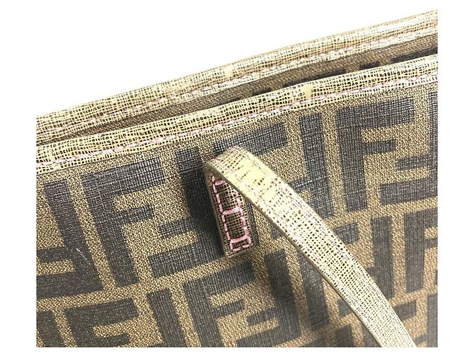 Fendi Cherry Blossom Zucca Logo Schultertasche Braun - Ansicht 18