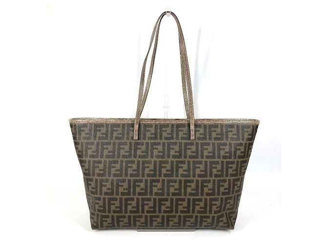 Fendi Cherry Blossom Zucca Logo Schultertasche Braun - Ansicht 2